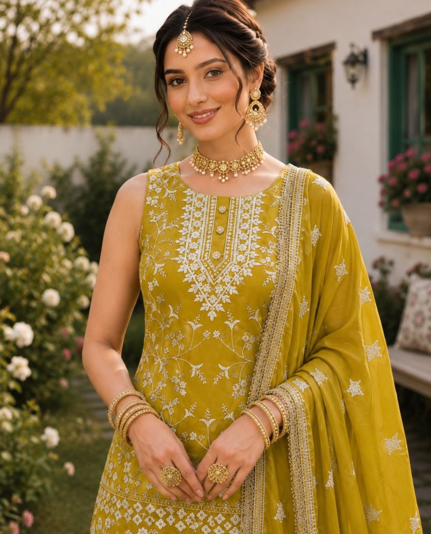 2181 - Yellow Georgette Salwar Suit 